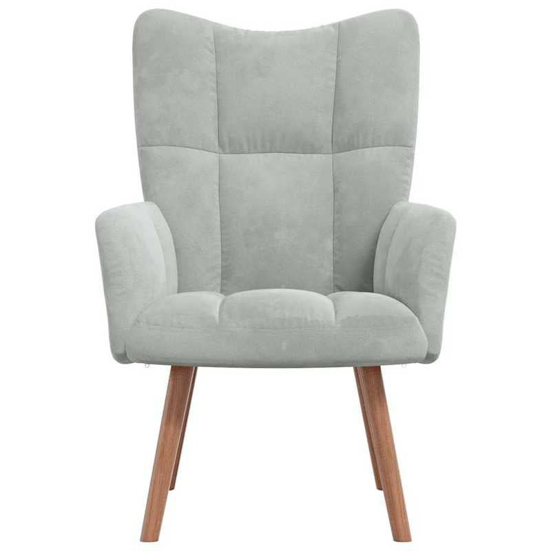 Fauteuil – Relaxstoel – Leunstoel – Zetel – Draaifauteuil – Lichtgrijs Velvet – Verstelbare Rugleuning – Afneembare Bekleding