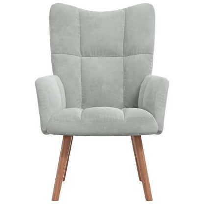 Fauteuil – Relaxstoel – Leunstoel – Zetel – Draaifauteuil – Lichtgrijs Velvet – Verstelbare Rugleuning – Afneembare Bekleding