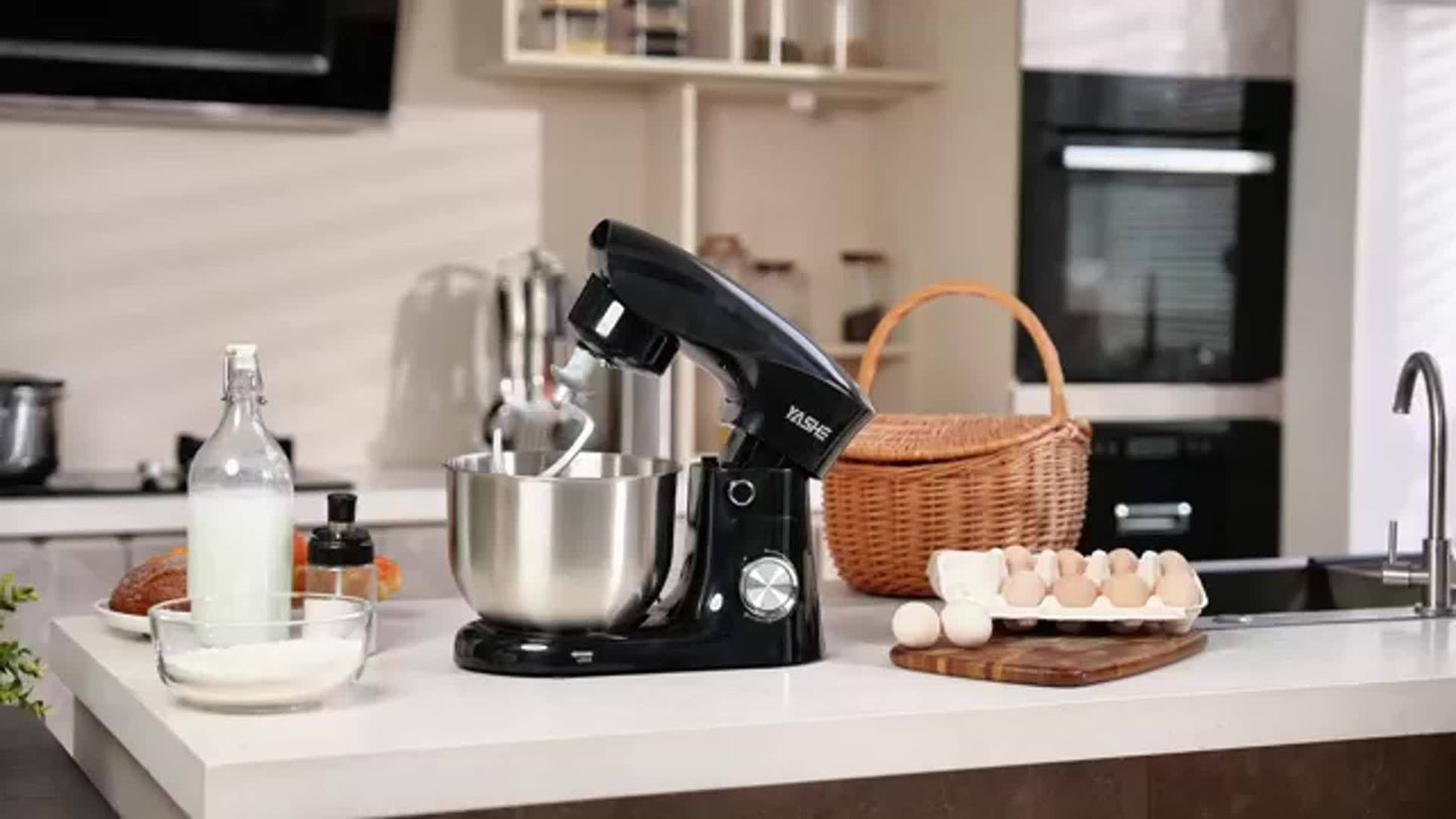 Stand Mixer, 4.5+5.5L Two Stainless Steel Bowls, 10+P Speed 1500W Tilt-Head Food Mixer with Dough Hook, Beater & Whisk