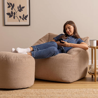 Zitzak – Zitzakstoel – Zitzakfauteuil – Beanbag – Loungezitzak – Corduroy – Groot Formaat – Inclusief Vulling