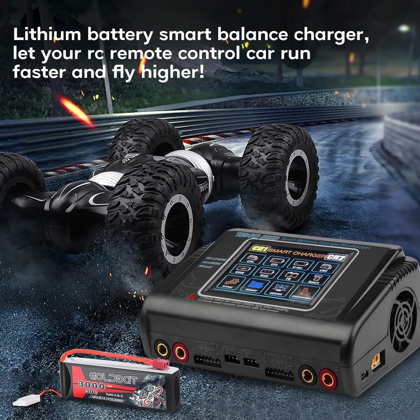 Lipo Balance Oplader – RC Oplader – Batterijlader – Acculader – Balanslader – Veilig Laden – Dubbel Kanaal 10A – 150W AC / 240W DC – Compatibel XT60 Deans Tamiya