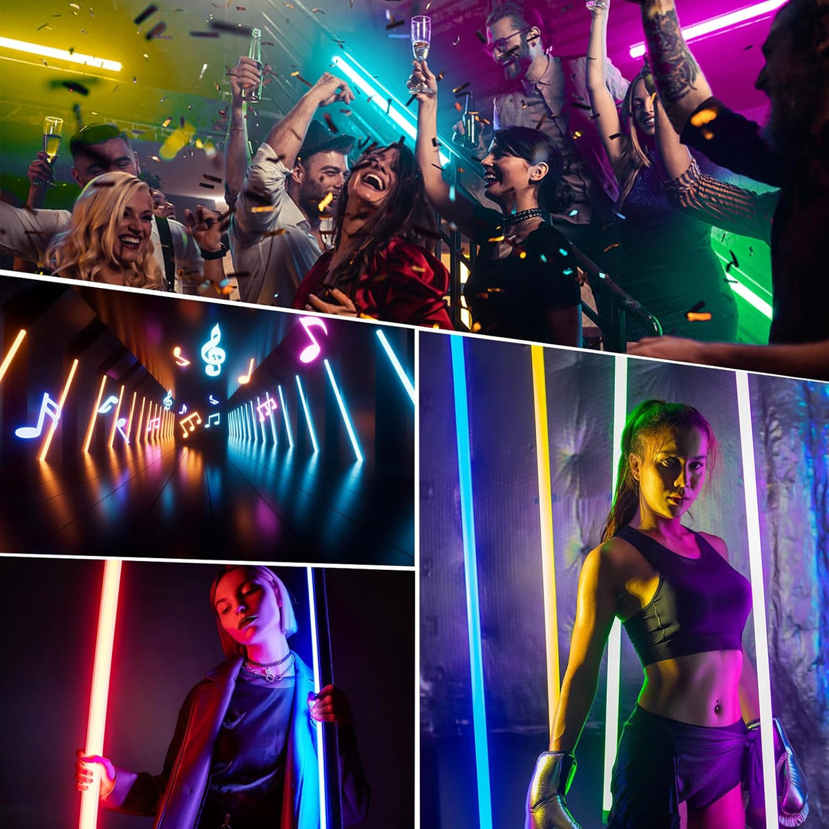 LED-Videolichtstaaf 120 Cm – LED Videolamp – RGB Videolamp – Fotolamp – Sfeerlamp – 500+ Lichtmodi – Geïntegreerde 2500 mAh Batterij