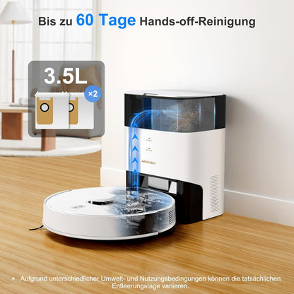 Robotstofzuiger – Dweilrobot – Stofzuigerrobot – Automatische Zuigrobot – Schoonmaakrobot – 3,5L Stofzak – 180 Min Looptijd – LiDAR Navigatie – Automatisch Legen – Sterke Zuigkracht – App Besturing