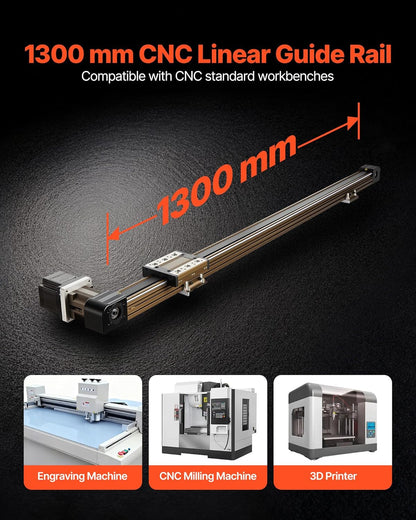 VEVOR Lineaire geleiderail, 1300 mm, riemaandrijving, CNC-lineaire bewegingsaandrijving met Nema34, hogesnelheidsstappenmotor, voor graveermachine, CNC-freesmachine, 3D-printer