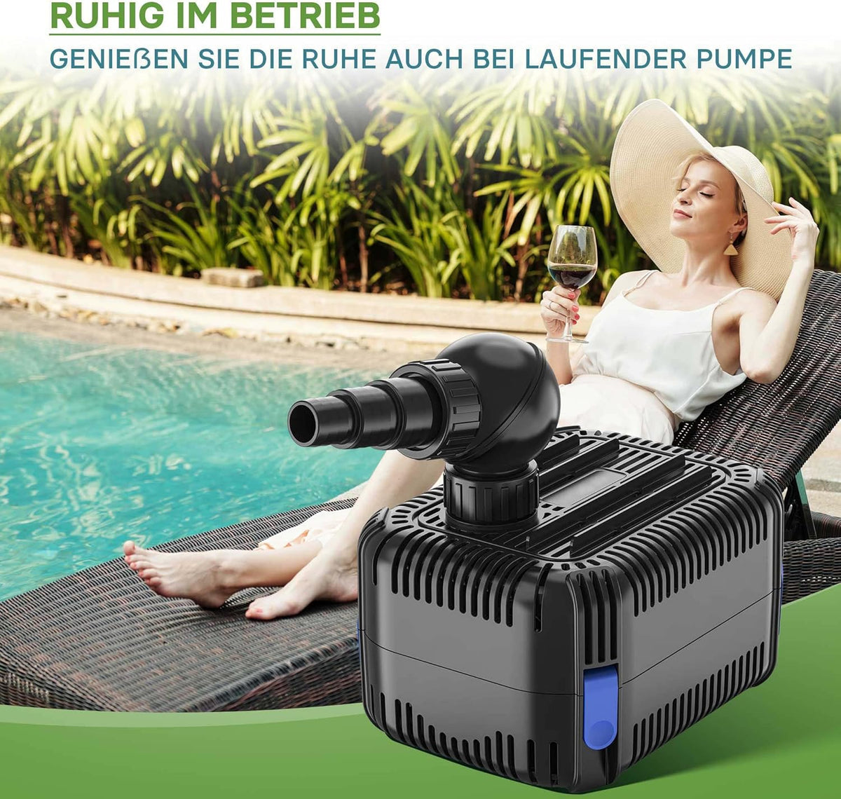 SunSun CDF-5800 vijverpomp 24 V DC 5000 l/h 40 W met ingebouwde blokkeer- en droogloopbeveiliging