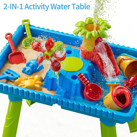 Watertafel - Watertafel Speelgoed - Waterspeeltafel - Zandmachine - Activiteitentafel - met 27 stuks - Accessoires - Volledig Spel - Zomerspeelgoed - voor Kinderen - Buiten - Blauw