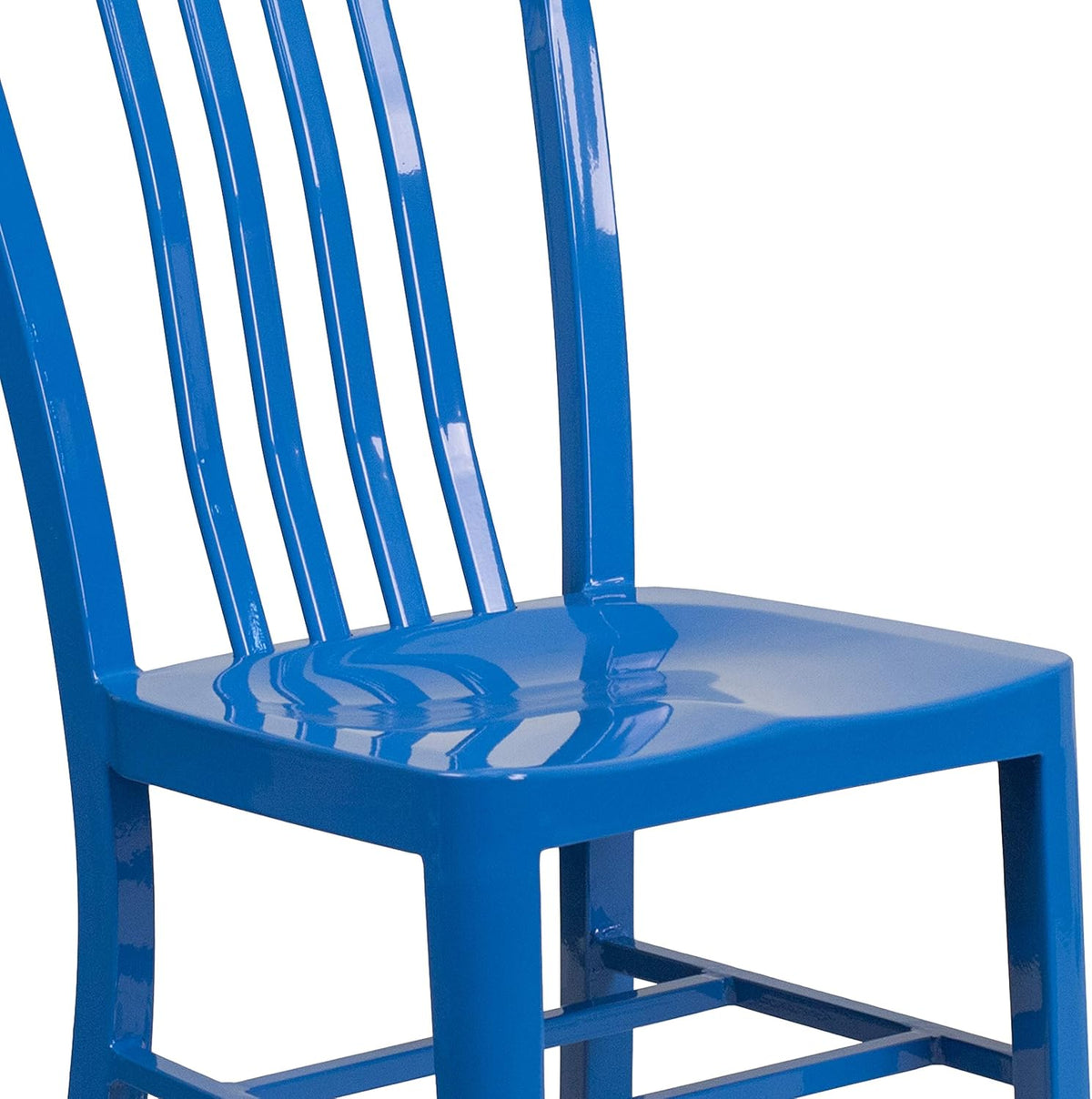 Flash Furniture Commerciële stoel voor binnen en buiten, van metaal, 2 stuks, blauw