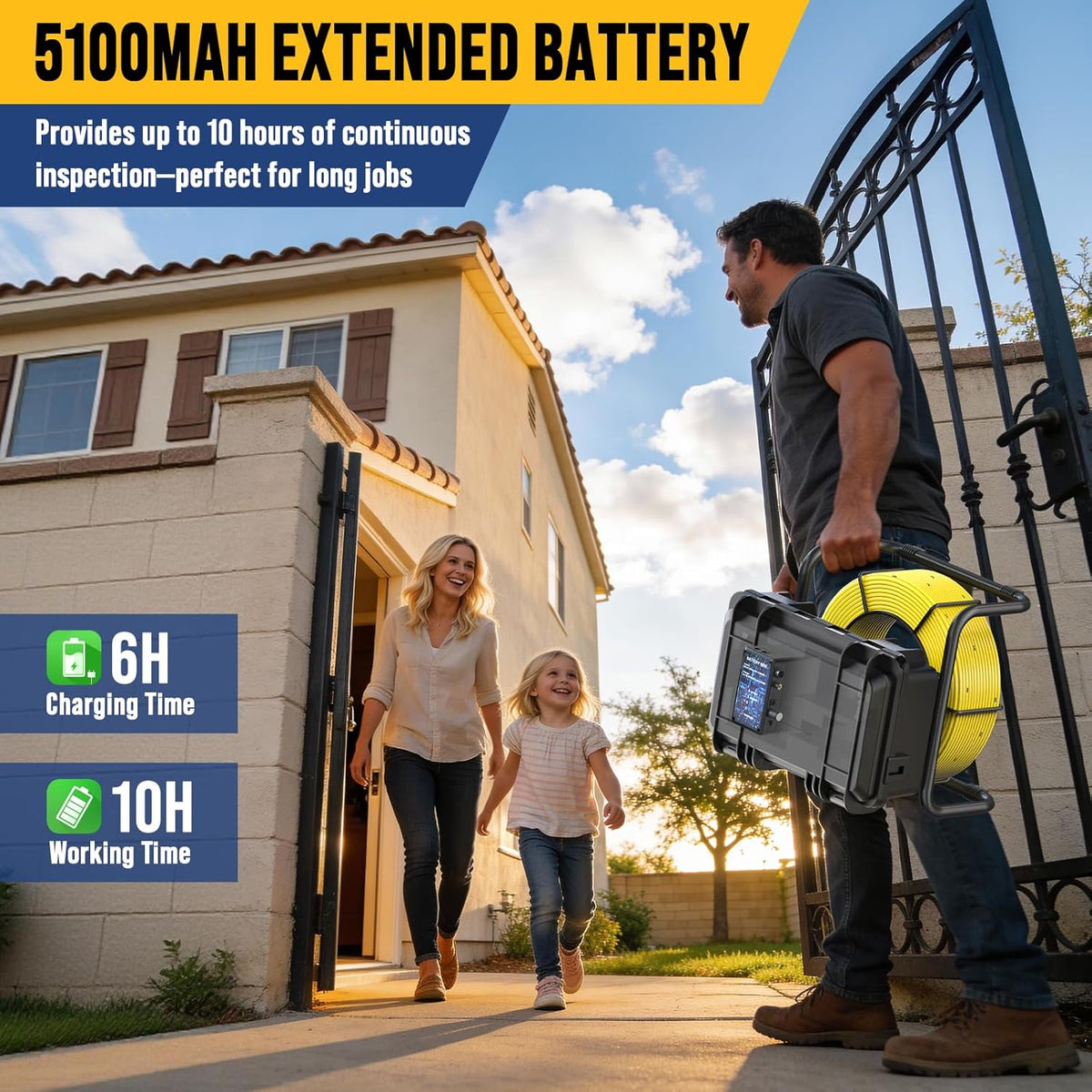 Endoscoopcamera, endoscoopcamera met licht, IP68 waterdicht, inspectiecamera met instelbare led en DVR, kabelbuiscamera, industriële endoscoop (32 GB SD-kaart inbegrepen) (30M-512T)