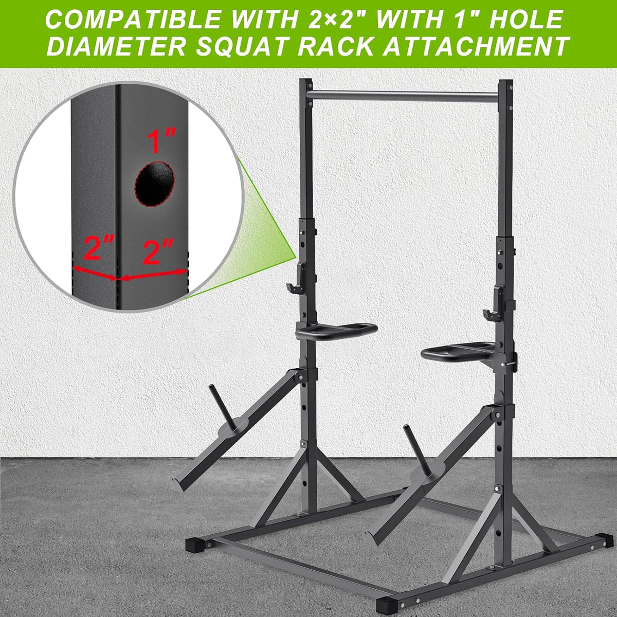 SELEWARE Verstelbaar optrekstation, multifunctionele optrekstang, volledig gelast, 500 lb-capaciteit, Power Tower Dip Station voor Home Gym