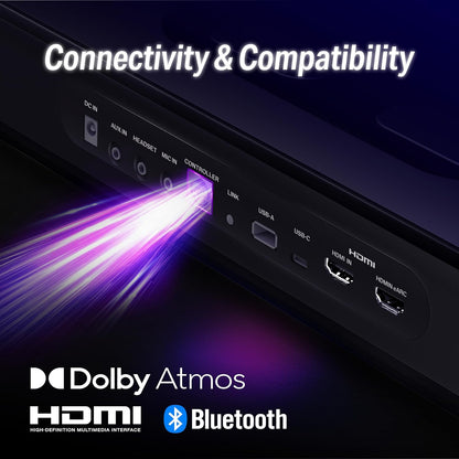 OXS Thunder Pro Gaming Soundbar 5.1.2 Dolby Atmos, versterkte bassen, bluetooth multi-device aansluiting, geïntegreerde subwoofer, 3 Pro gamermodi, slank togle-design, voor pc's, gameconsoles