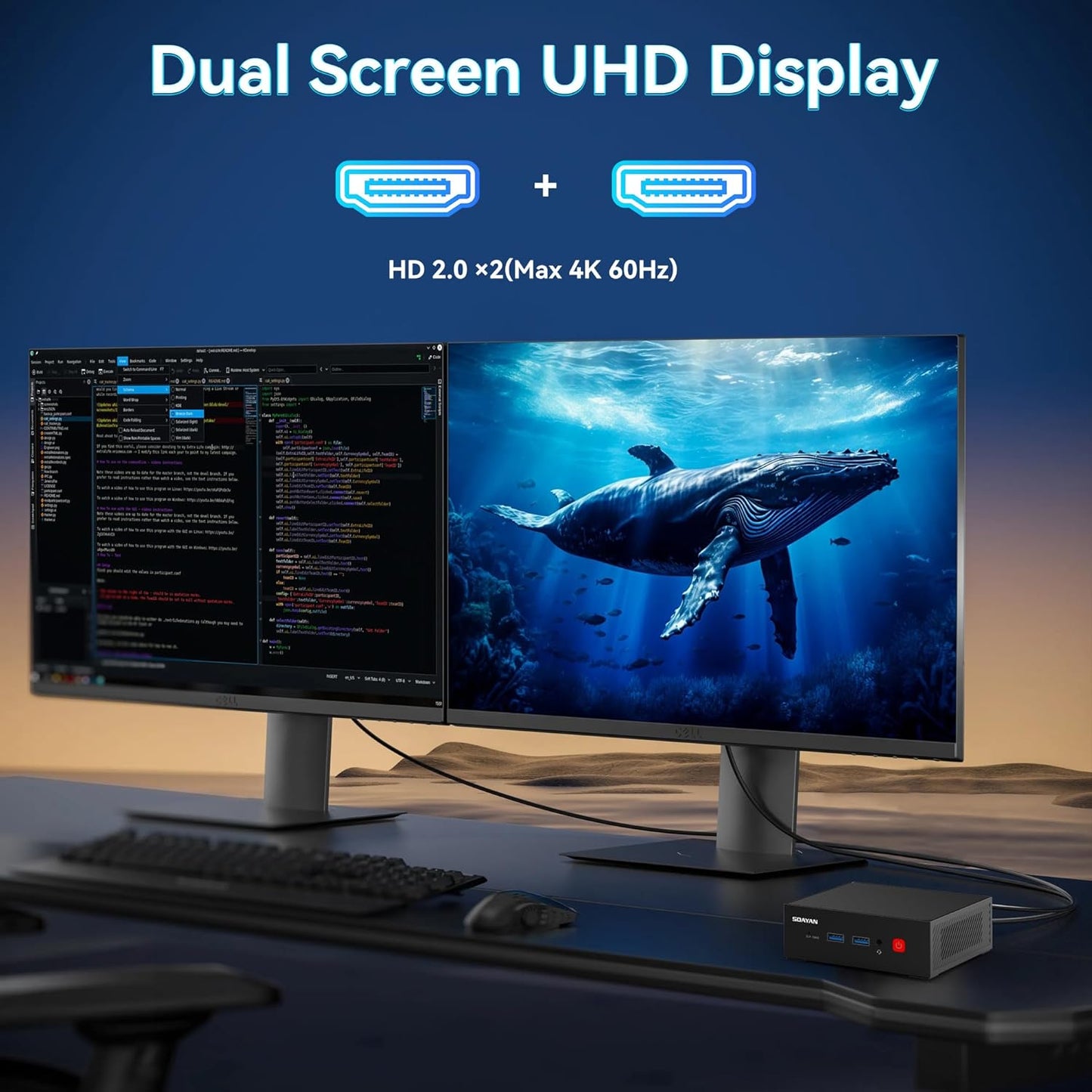 N2 Mini-pc, Intel Alder Lake-N100, 16 GB DDR4 RAM 500 GB SSD, mini-computer met Win 11 pro, desktop-pc, mini-ondersteuning WIFI6, BT5.2, 2 HD, 4 USB 3.2, 4K Dual Display