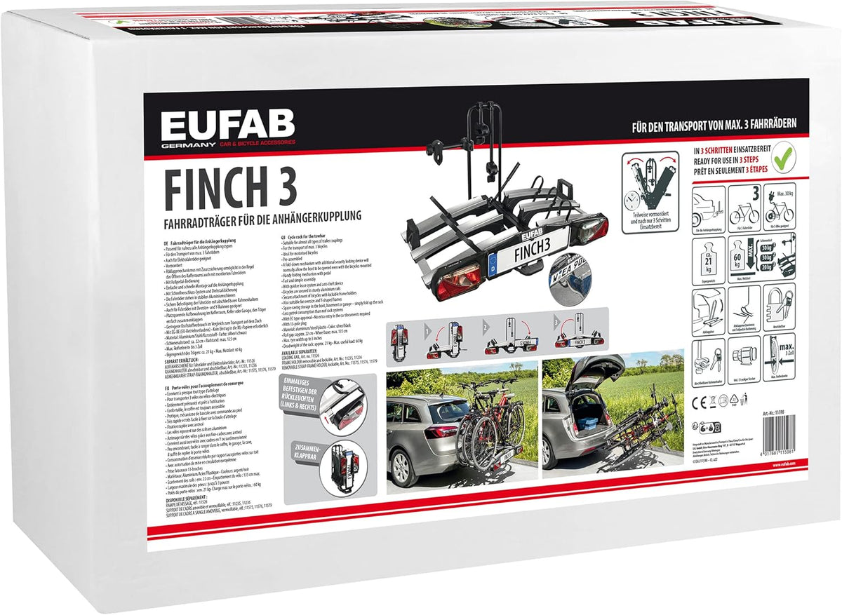 EUFAB 11584 Finnish Bicycle Carrier for 2 Bikes - QUORE