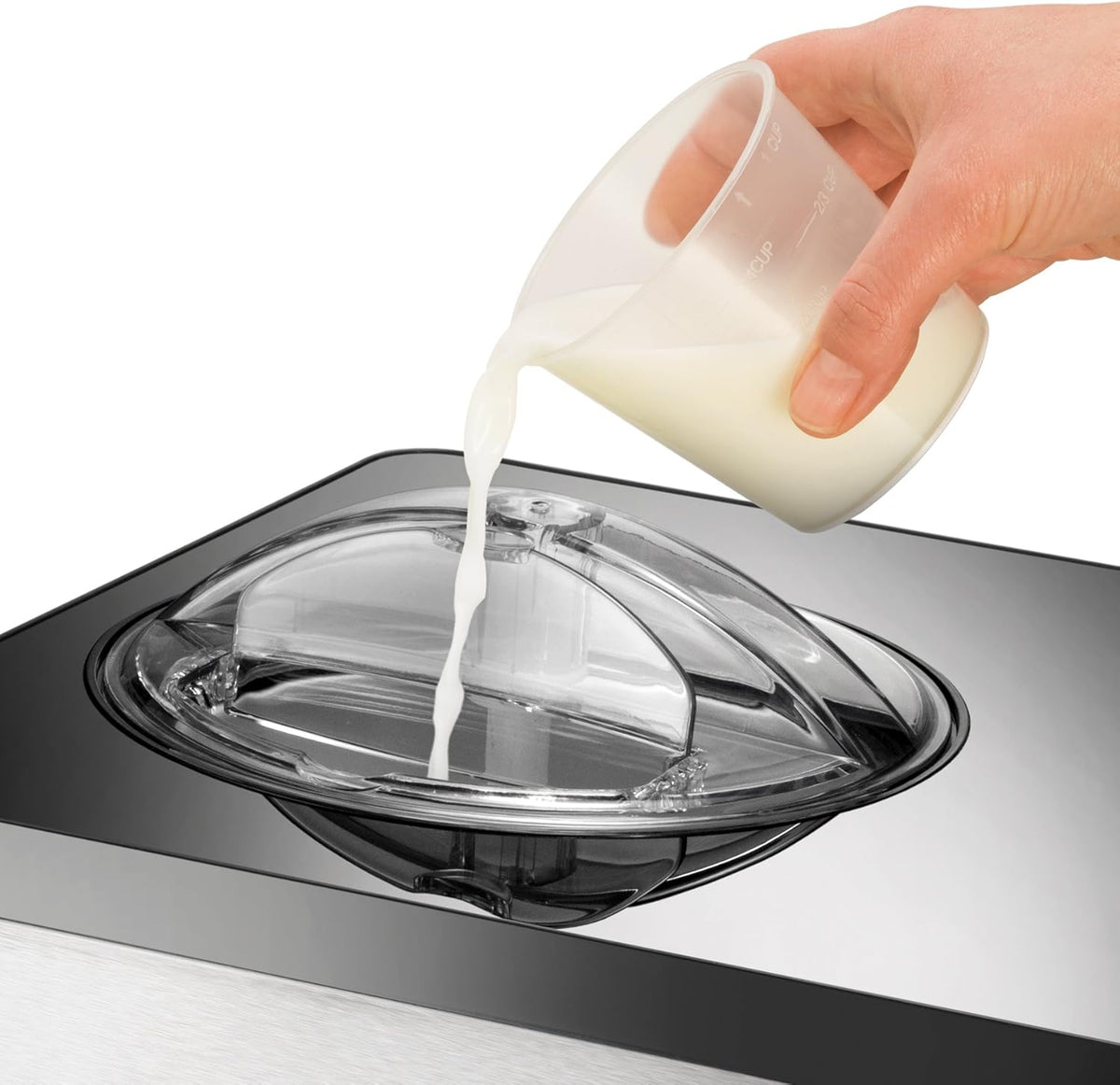 UNOLD 48845 Gusto IJsmachine, met zelfkoelende compressor, 180 W, 2 l volume, elegante roestvrijstalen behuizing, lcd-display, digitale timer