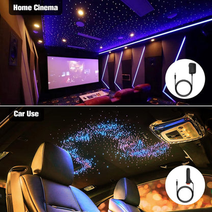 CHINLY Twinkle Sterrenhemel auto glasvezel licht voor auto/plafond, 16 W Twinkle 550 stuks x 0,75 mm x 3 m Bluetooth RGBW APP/Remote LED Fiber Optic Star plafondverlichting kit