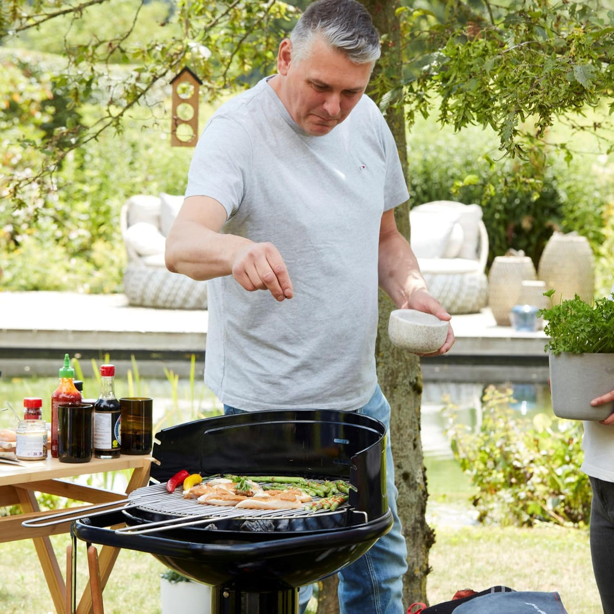 Barbecook houtskoolbarbecue Loewy 50 uit email zwart 47.5cm H 99cm