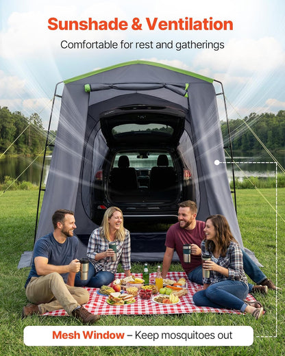 VEVOR Grote 3 Seizoen SUV Tent voor 5-8 Personen, Truck Bed Tent, Groen, Aluminium Polen, Waterdichte PU2000mm, Auto Camping, Wandelen