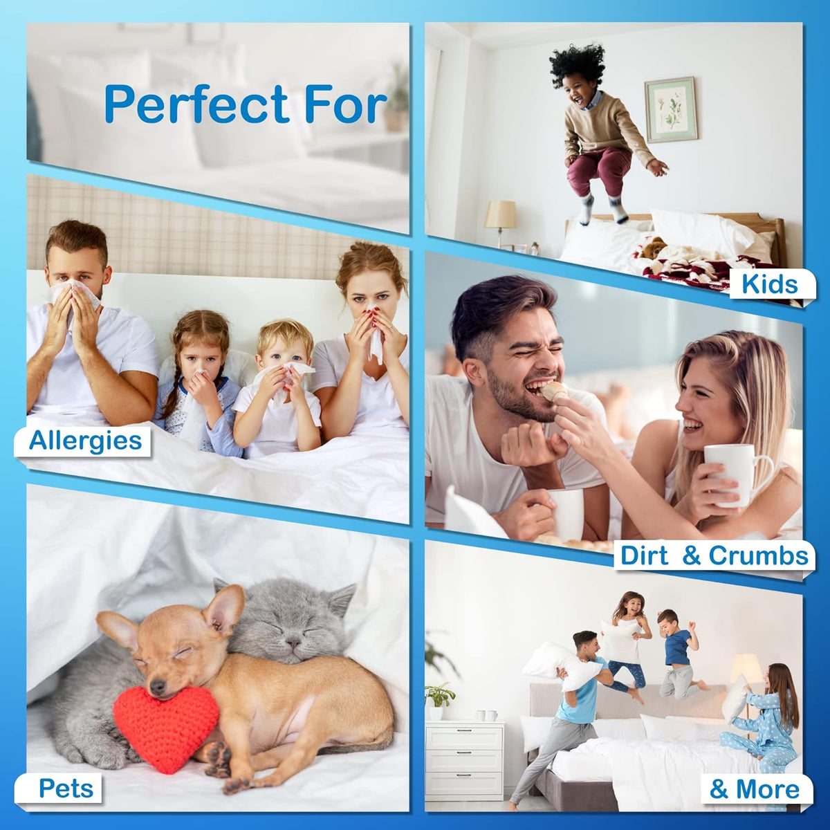 National Allergy Premium 100% katoenen dekbedovertrek beschermer - Jumbo kingsize - 110 "x 96" - wit - ademende 300 draadtelling hypoallergene hoes - met ritssluiting - beddengoed