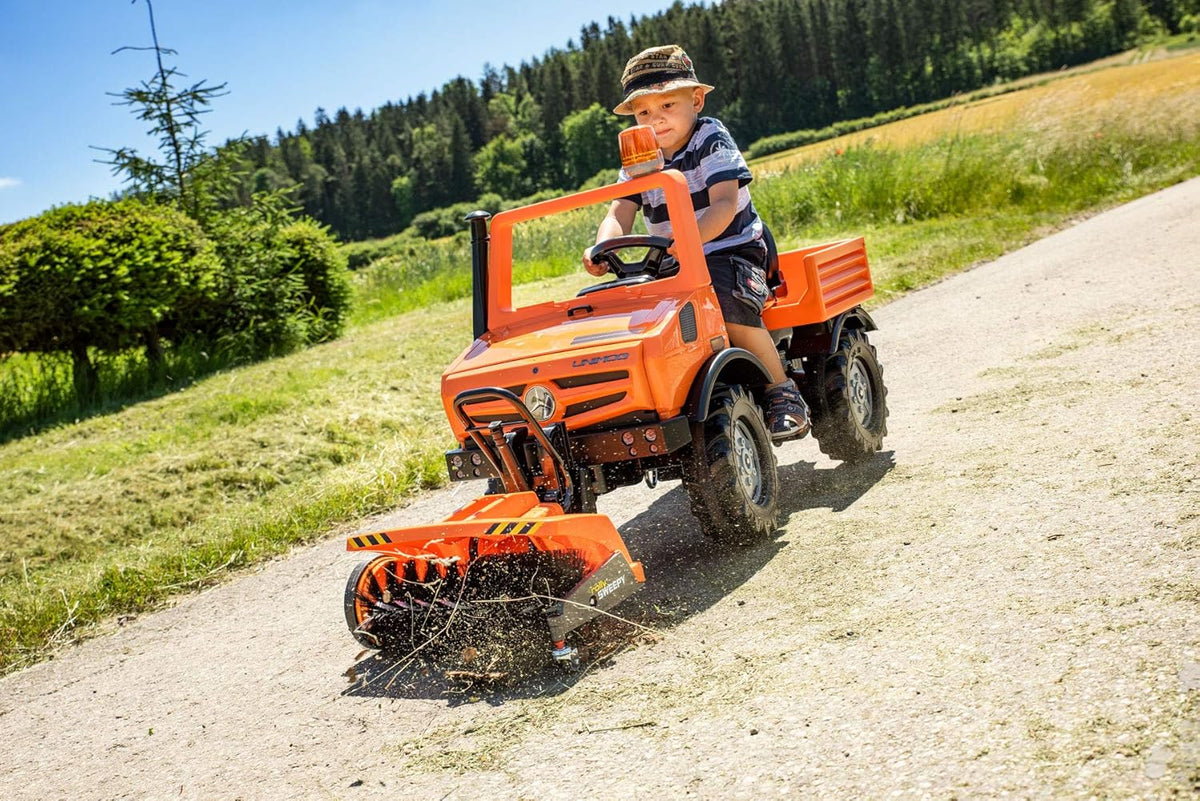 Rolly Toys Unimog Trappenauto, vanaf 3 jaar, met fluisterbanden en knipperlicht, voor kinderen vanaf 3 jaar, 038237