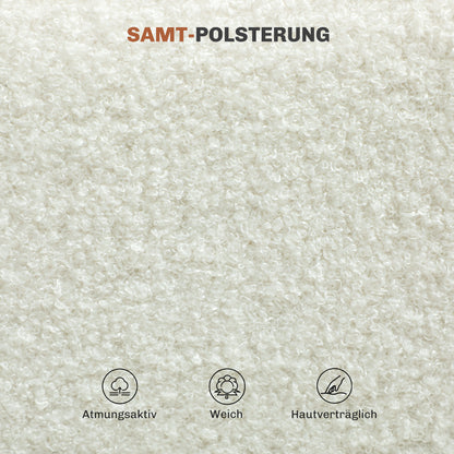 Eetkamerstoelen – Stoelen – Diningset – Zithoekstoelen – Armloze Stoelen – Set Van 4 – Zachte Bouclé Bekleding – Zwart Stalen Frame
