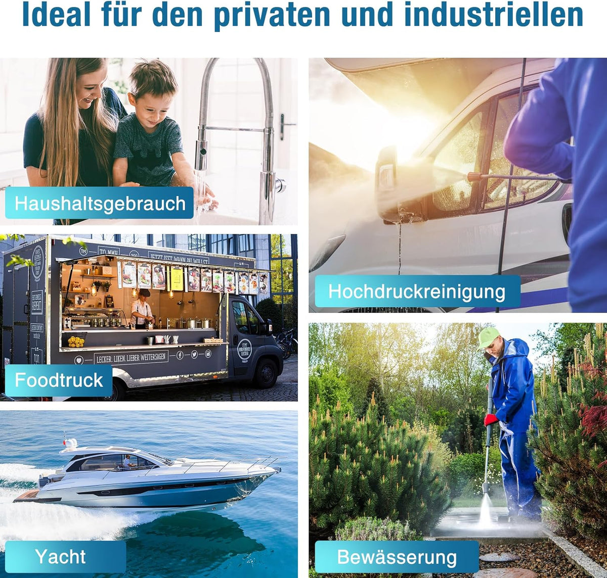 AC 220 V zelfaanzuigende drukwaterpomp, 4,5 GPM 70 PSI waterpomp, membraanpomp met drukschakelaar, caravan, voor het watersysteem, irrigatie
