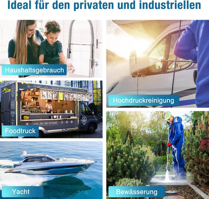 AC 220 V zelfaanzuigende drukwaterpomp, 4,5 GPM 70 PSI waterpomp, membraanpomp met drukschakelaar, caravan, voor het watersysteem, irrigatie