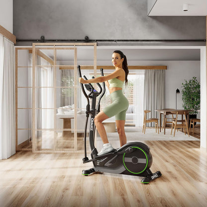 Zipro Ellipse Trainer Wave Ellipse Trainer, Up to 120 kg, Home Cross Trainer Cardio Training Device, Exercise Machines, Exercise Bike, 32 Resistance Levels, Bluetooth, iPad Holder - QUORE