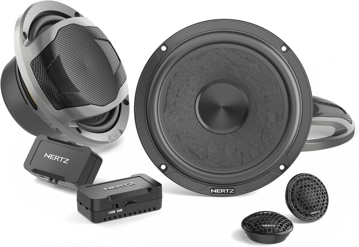 Hertz CK 165 L Component Speaker System 2-weg 165 mm 300 Watt met SPP-M Cone Tetolon Dome Tweeter, 4 Ohm impedantie, inbouwmontage voor auto's, vrachtwagens en SUV's