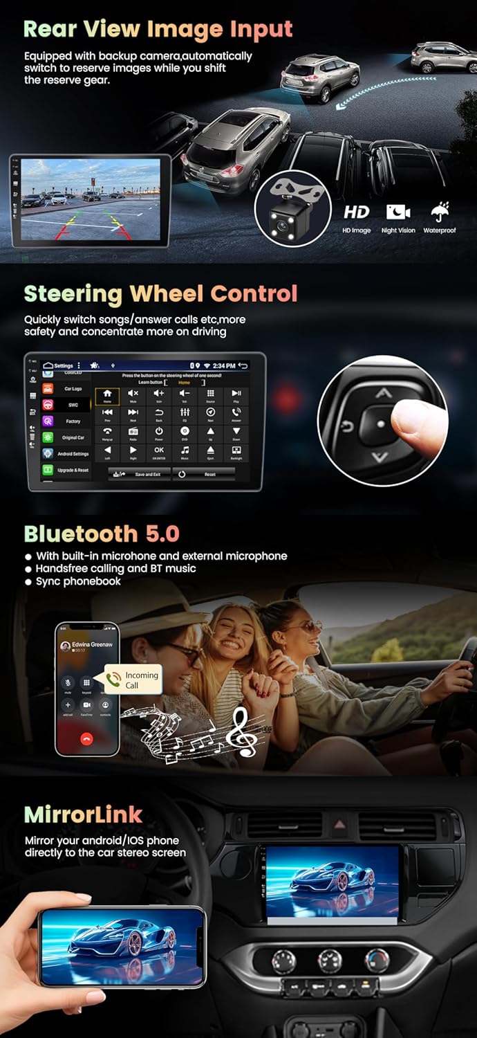 KEC 9" [2+64G] Android 15 autoradio voor Ford Ranger/Mazda BT50 2006-2011 Stereo 8-Core GPS Navi met Wireless CarPlay Android Auto Bluetooth 4G WiFi IPS-touchscreen -Gratis Achteruitrijcamera