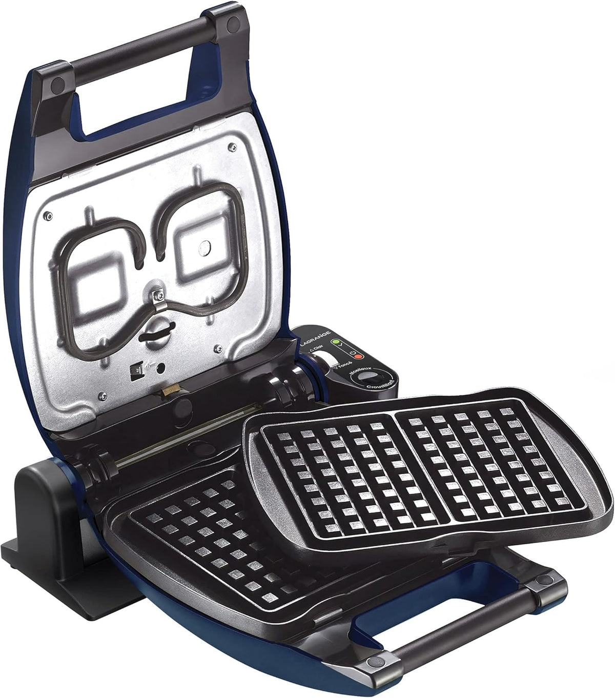 LAGRANGE Premium wafelijzer, 1200 W, 3 sets platen inbegrepen (makel, wafel & Croque Monsieur), gemaakt in Frankrijk, omkeerbaar op sokkel, gepersonaliseerd koken, multifunctioneel, 019642