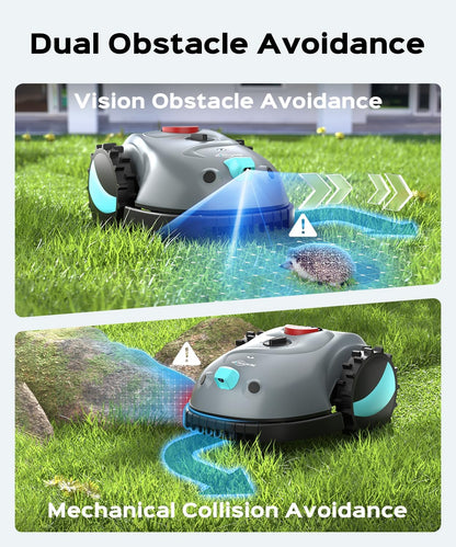 Robotmaaier – Grasmaaier – Automatische Maaier – Tuinmaaier – Robot Grasmaaier – Zonder Begrenzingsdraad – Vision Navigatie Met Camera – Obstakeldetectie Tot 150 m² – 4Ah Accu