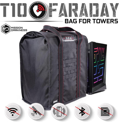 Mission Darkness T10 Faraday Bag for Computer Towers & XL Electronics (Gen 2) Device Shielding for Digital Forensics, EMP Protection, Data Security, Anti-hacking & Anti-tracking Assurance