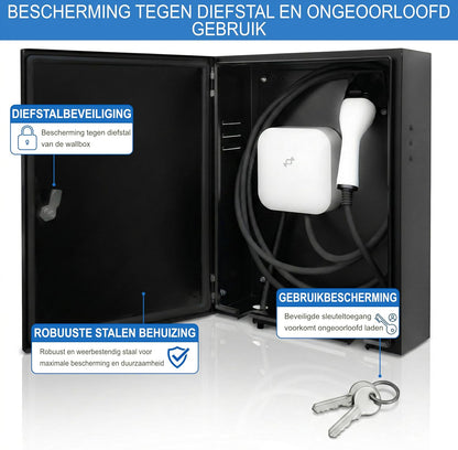 Wallbox weerbestendige kast met kabelhouder, beschermbox voor Wallbox, bescherming tegen regen, sneeuw, stof en uv voor EV laadstation