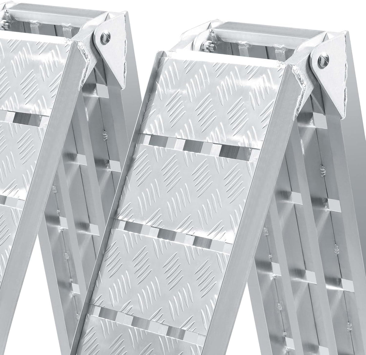 2x oprijplaten aluminium - 228 cm 1360 kg - oprijplaat motoroprijplaat oprijsteun opvouwbaar