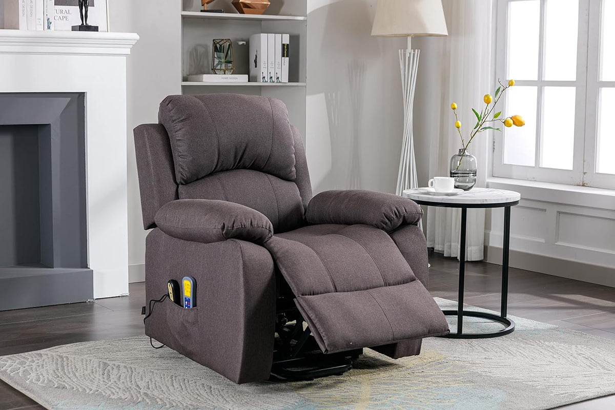 Astan Hogar Ramón AH-AR30920MR, relaxstoel met zelfhulpfunctie (genezing van personen), elektrische ligstoel, massage en therapie, bruin