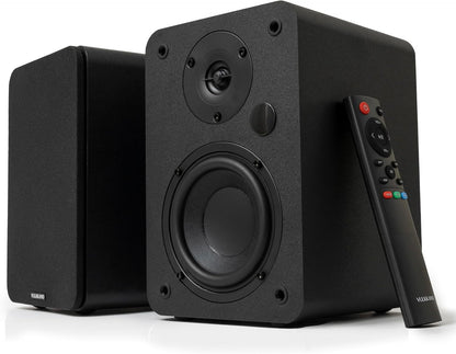 VULKKANO A4 ARC Luidspreker met 10,2 cm (4 inch), Bluetooth 5.0, HDMI ARC, optisch, RCA, USB, met subwoofer-uitgang, studiomonitoren met elegant design, zwart
