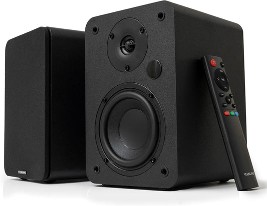 VULKKANO A4 ARC Luidspreker met 10,2 cm (4 inch), Bluetooth 5.0, HDMI ARC, optisch, RCA, USB, met subwoofer-uitgang, studiomonitoren met elegant design, zwart