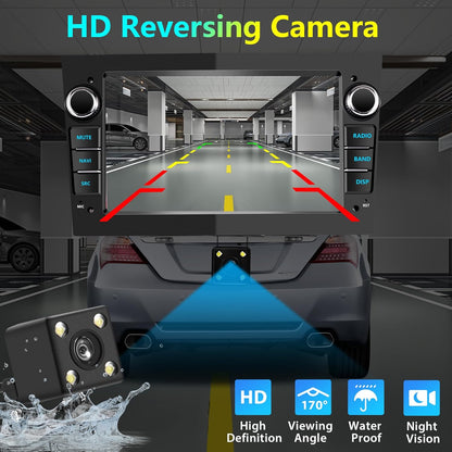 2 DIN autoradio voor Opel Corsa d/Astra h/Zafira b/Meriva/Vivaro Bluetooth Stereo Car met Wireless Carplay Android Auto 7 inch scherm Mirror Link / FM / AHD achteruitrijcamera / WiFi - zwart