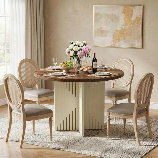 Ronde Eettafel – Eetkamertafel – Tafel – Bistrotafel – Keukentafel – 100 cm Diameter – MDF Met Kruisvoet