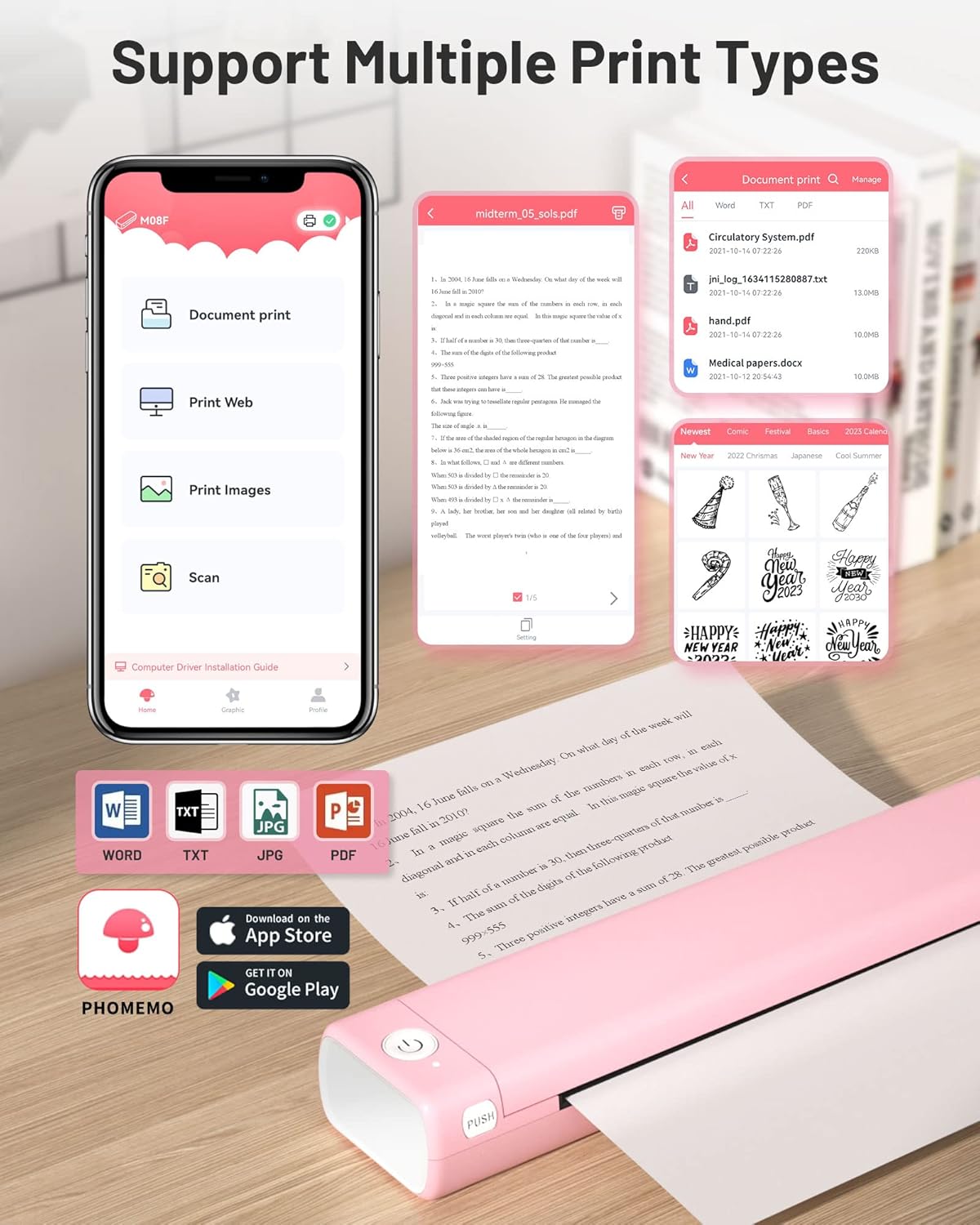 Thermische Printer – Draagbare Printer – Bluetooth Printer – Tattoo Printer – Mini Printer – Inktloos Printen – Compact & Lichtgewicht