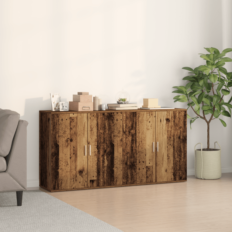 Sideboard – Dressoir – Opbergkast – Kast – Buffetkast – Bruin – Massief Hout – 3 Ruime Lades – Compact 79x38x80 cm