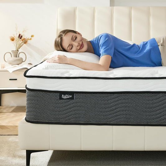 Matras 140 x 200 cm, pocketveringmatras H3 hoogte 31 cm 7-zonen orthopedische matras met comfort memory-schuim laag, 101 nachten proefslapen, Öko-Tex gecertificeerd