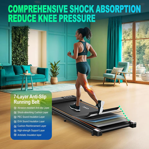 Loopband - Elektrische Loopband - Wandelpad - Wandel-Joggingmachine - met 7% Helling - Bluetooth-Verbinding - 2.25 pk - 1-6 km/u - 7-laagse Loopoppervlak - Zwart