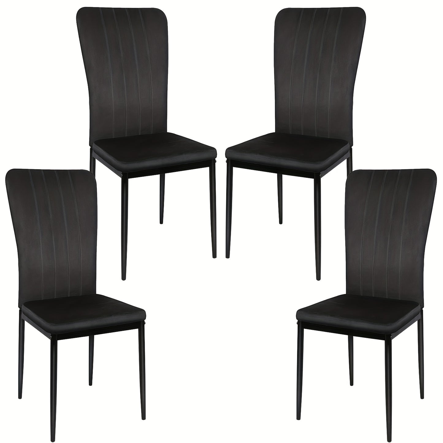 Eetkamerstoelen – Stoelen – Kuipstoelen – Keukenstoelen – Woonkamerstoelen – Zwarte Velvet Bekleding – Stevige Metalen Poten