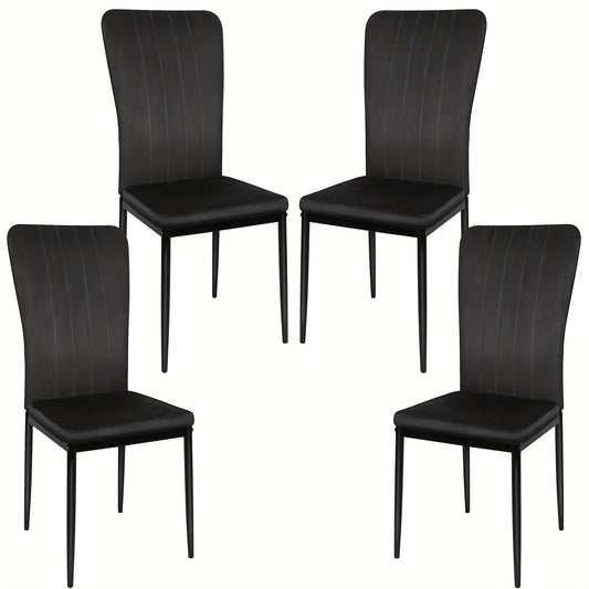 Eetkamerstoelen – Stoelen – Kuipstoelen – Keukenstoelen – Woonkamerstoelen – Zwarte Velvet Bekleding – Stevige Metalen Poten