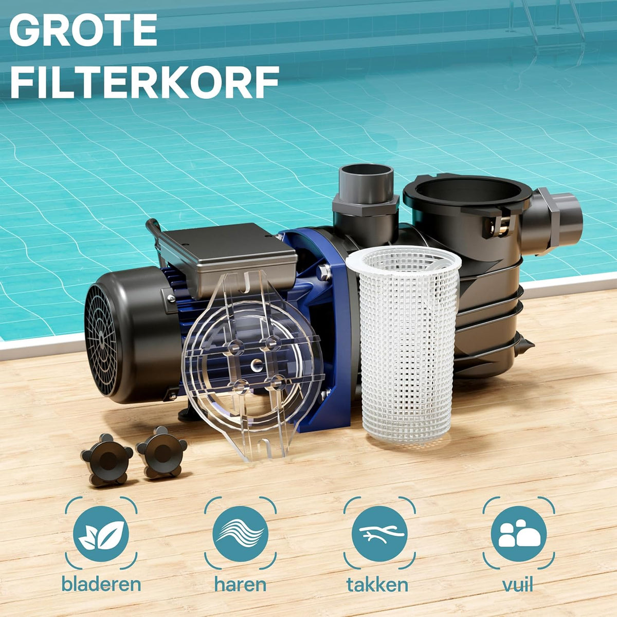 Poolpomp 17700 l/h 1100 W zwembadpomp filterpomp circulatiepomp pool