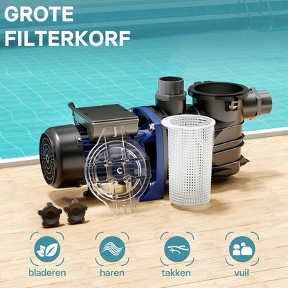 Poolpomp 17700 l/h 1100 W zwembadpomp filterpomp circulatiepomp pool