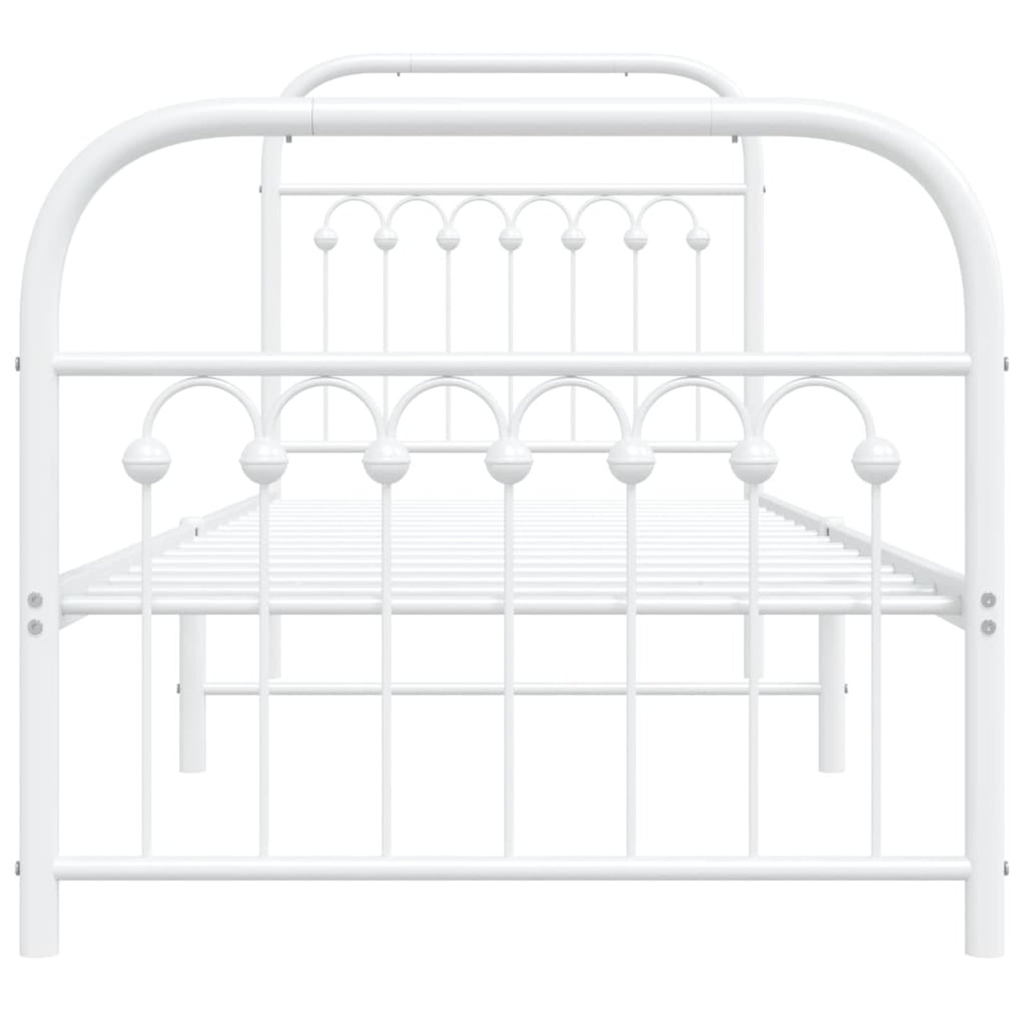 Bedframe – Bed – Eenpersoonsbed – Kinderbed – Slaapkamerbed – Met Hoofd- En Voetbord – Stevig Metaal – Compact 75x190 cm