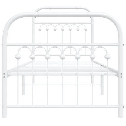 Bedframe – Bed – Eenpersoonsbed – Kinderbed – Slaapkamerbed – Met Hoofd- En Voetbord – Stevig Metaal – Compact 75x190 cm