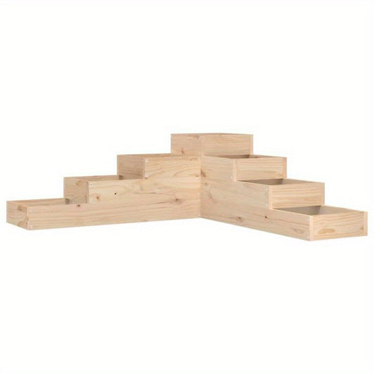 Plantenrek – Plantenladder – Plantenstandaard – Bloemenrek – Plantentrap – Massief Grenenhout – 106x104,5x36 cm – Stevig & Ruimtebesparend