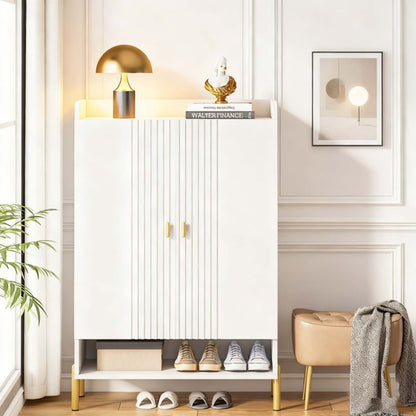 Vrijstaande Schoenenkast – Schoenrek – Schoenopberger – Schoenmeubel – Schoenenkast Met Deuren – 6 Lagen Met Verstelbare Planken – Compact Voor Hal En Woonkamer